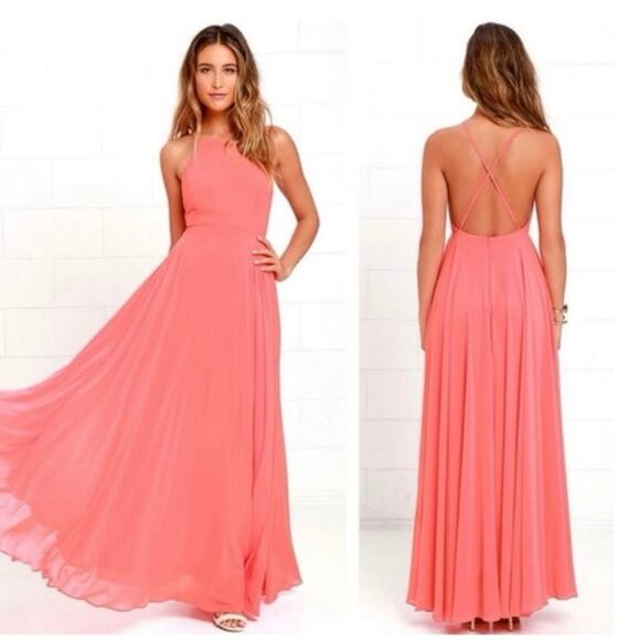 Lulus Mythical Kind of Love Pink Maxi Dress Size Small - Picture 1 of 4